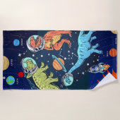 Dinosaur-keukenhanddoek voor de buitenruimte van h strandlaken (Voorkant)