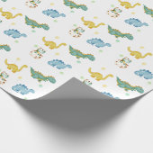 Dinosaur Kids Birthday Cadeaupapier (Hoek)