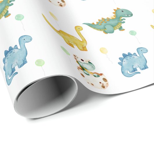 Dinosaur Kids Birthday Cadeaupapier (Rol Hoek)