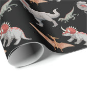 Dinosaur Kids Birthday Dino Jurassic Birthday Cadeaupapier (Rol Hoek)