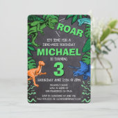 Dinosaur Kids Birthday Dino Jurassic Trex Toddler Kaart (Staand voorkant)