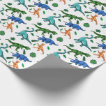 Dinosaur Kids Birthday Dino Prehistorische Jurassi Cadeaupapier<br><div class="desc">Dit dinosaurusontwerp is geweldig voor de verjaardagsjongen in je leven. Geef ze een dino-mijt dag met dit dino-ontwerp met een trex,  triceratops,  brontosaurus en raptor.</div>