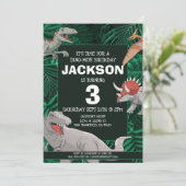 Dinosaur Kids Birthday Dino Trex Boy Kaart (Staand voorkant)