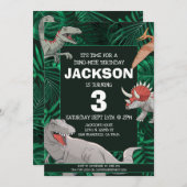 Dinosaur Kids Birthday Dino Trex Boy Kaart (Voorkant / Achterkant)