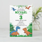 Dinosaur Kids Birthday Dino Trex Boy Kaart (Staand voorkant)