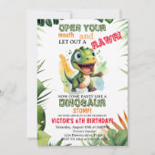 Dinosaur Kids Birthday Dino Trex Boy Kaart (Voorkant)