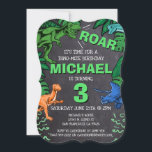 Dinosaur Kids Birthday Dino Trex Chalkboard Boy Kaart<br><div class="desc">Dit dinosaurusontwerp is geweldig voor de verjaardagsjongen in je leven. Geef ze een dino-mijt dag met dit dino-ontwerp met een trex,  triceratops,  brontosaurus en raptor.</div>