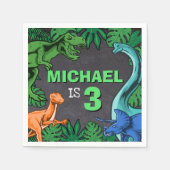 Dinosaur Kids Birthday Dino Trex Prehistorische Bo Servet (Voorkant)