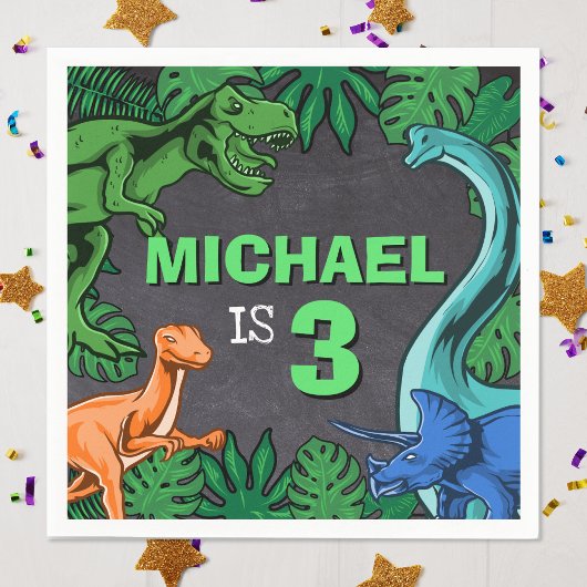 Dinosaur Kids Birthday Dino Trex Prehistorische Bo Servet