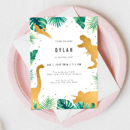 Dinosaur Kids Birthday Party Invitation Kaart