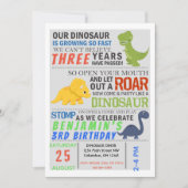 Dinosaur Kids Birthday Party Invite Kaart (Voorkant)