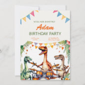 Dinosaur Kids Birthday Uitnodiging (Voorkant)