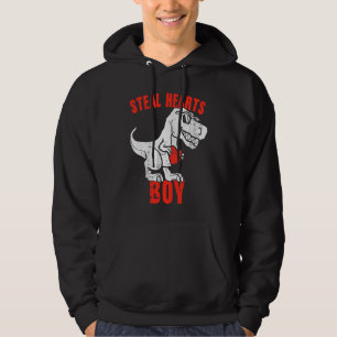 Dinosaur Kids Steel haar hart Valentijnsdag Jongen Hoodie