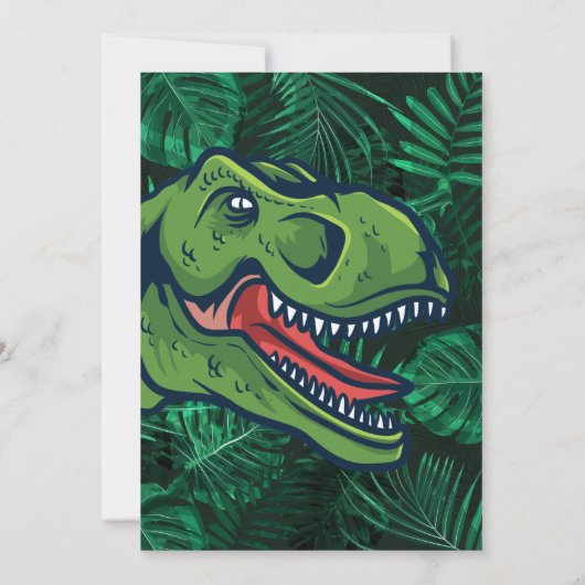 Dinosaur Kids Verjaardag Dino Trex Vulkaan Kaart (Achterkant)