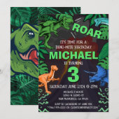 Dinosaur Kids Verjaardag Dino Trex Vulkaan Kaart (Voorkant / Achterkant)