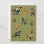 Dinosaur Kids Verjaardag Uitnodiging Dino Trex Jon (Achterkant)