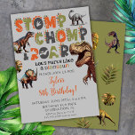 Dinosaur Kids Verjaardag Uitnodiging Dino Trex Jon<br><div class="desc">Dinosaur kinderen verjaardag uitnodigingen voor een jongen met dino trex typografie op groene achtergrond. Leuke uitnodiging voor een verjaardagsfeestje!</div>