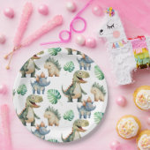 Dinosaur Kids Verjaardag Waterverf Papieren Bordje (Feest)