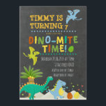 Dinosaur Kids verjaardagsuitnodiging Kaart<br><div class="desc">Dinosaur Kids Verjaardag uitnodiging met krijtbord achtergrond</div>