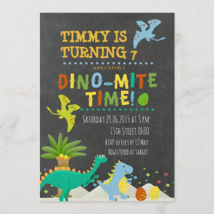 Dinosaur Kids verjaardagsuitnodiging Kaart