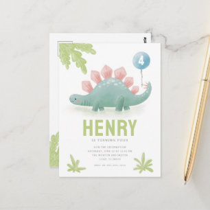 Dinosaur Kind Birthday Invitation Briefkaart