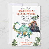 Dinosaur Kind Birthday Uitnodiging (Voorkant)