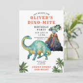 Dinosaur Kind Birthday Uitnodiging (Staand voorkant)