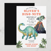 Dinosaur Kind Birthday Uitnodiging (Voorkant / Achterkant)