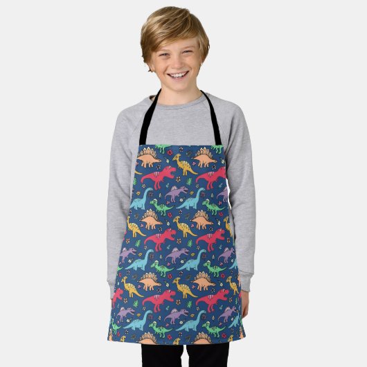 Dinosaur Kind'Apron Schort (Gedragen)