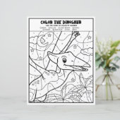 Dinosaur Kinder activiteit Pagina op aantal kleure (Staand voorkant)