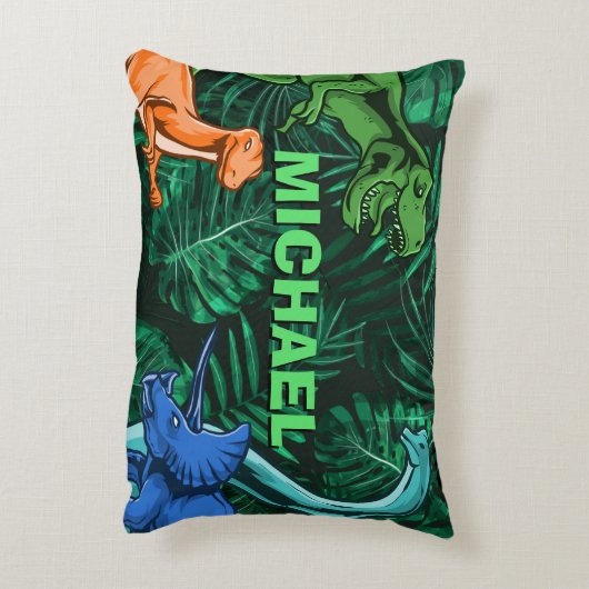 Dinosaur Kinder Dino Jurassic Trex Boy  Accent Kussen (Achterkant (Verticaal))