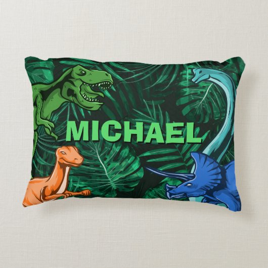 Dinosaur Kinder Dino Jurassic Trex Boy  Accent Kussen (Achterkant)