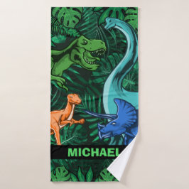 Dinosaur Kinder Dino Jurassic Trex Boy Bad Handdoek