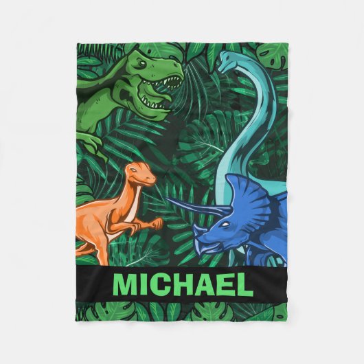Dinosaur Kinder Dino Jurassic Trex Boy  Fleece Deken (Voorkant)