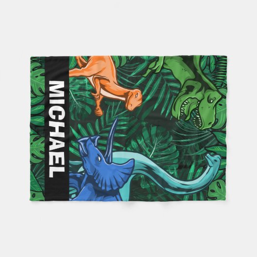  Dinosaur Kinder Dino Jurassic Trex Boy Fleece Deken (Voorkant (Horizontaal))