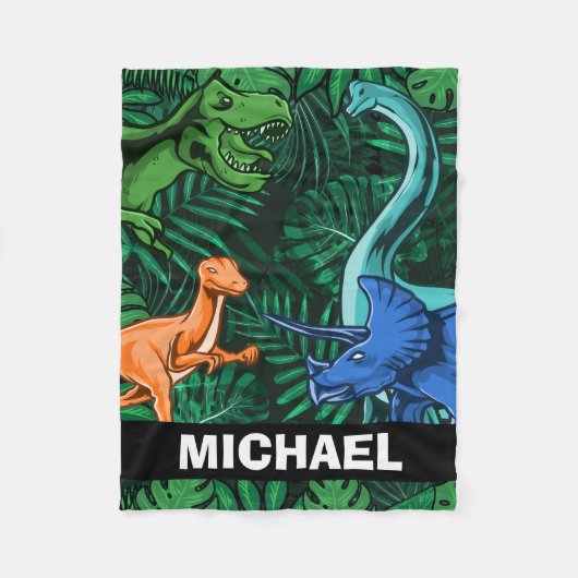  Dinosaur Kinder Dino Jurassic Trex Boy Fleece Deken (Voorkant)