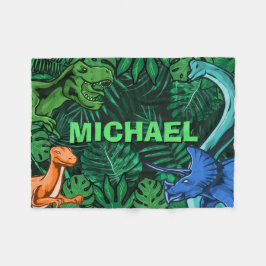 Dinosaur Kinder Dino Jurassic Trex Boy Personalize Fleece Deken