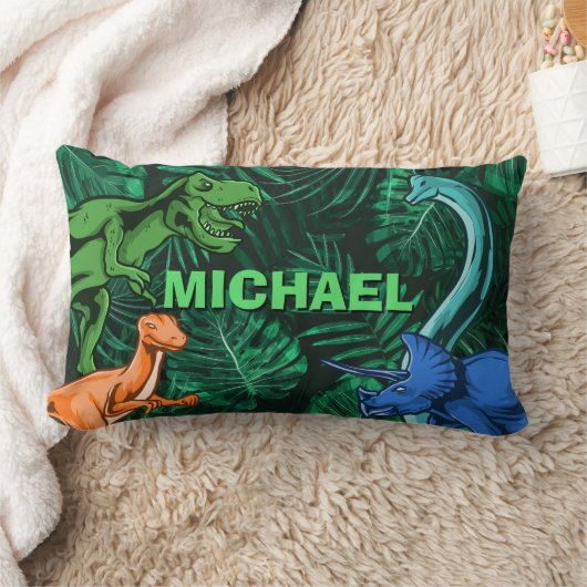 Dinosaur Kinder Dino Jurassic Trex Boy Personalize Kussen (Deken)