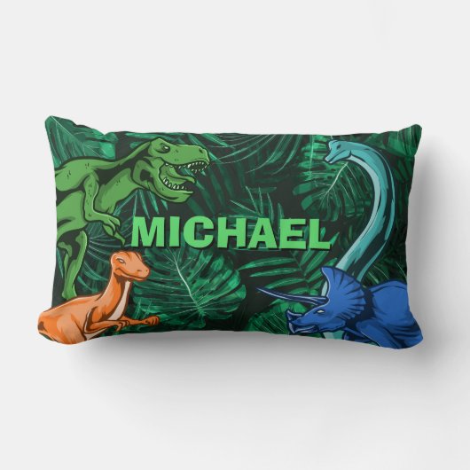 Dinosaur Kinder Dino Jurassic Trex Boy Personalize Kussen (Voorkant)