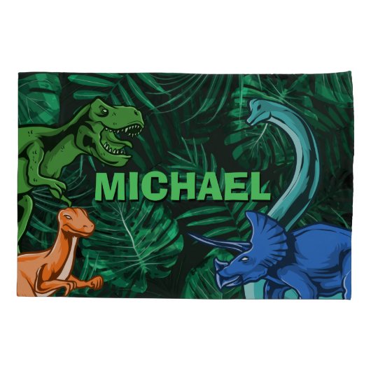 Dinosaur Kinder Dino Jurassic Trex Boy Personalize Kussensloop (Achterkant)