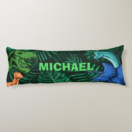 Dinosaur Kinder Dino Jurassic Trex Boy Personalize Lichaamskussen (Achterkant)