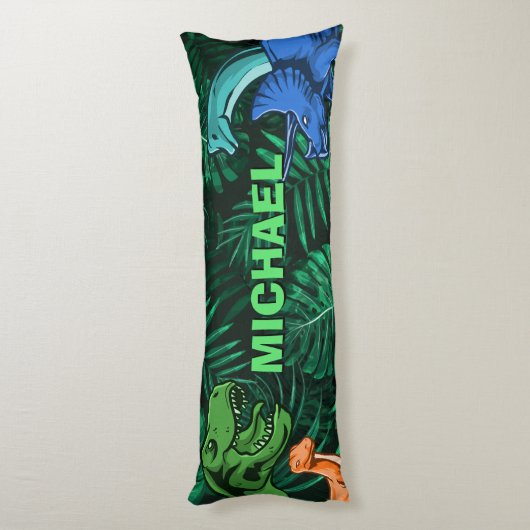 Dinosaur Kinder Dino Jurassic Trex Boy Personalize Lichaamskussen (Achterkant (Verticaal))