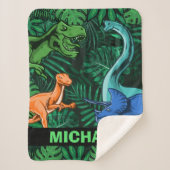  Dinosaur Kinder Dino Jurassic Trex Boy Sherpa Deken (Voorkant)