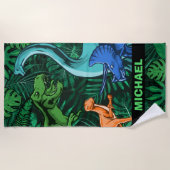  Dinosaur Kinder Dino Jurassic Trex Boy Strandlaken (Voorkant)