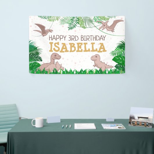 Dinosaur Kinder Dino Jurassic Trex Girl Birthday Spandoek (Beurs)