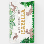 Dinosaur Kinder Dino Jurassic Trex Girl Birthday Spandoek (Verticaal)