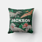 Dinosaur Kinder Dino Trex Prehistorische Boy Kussen (Achterkant)