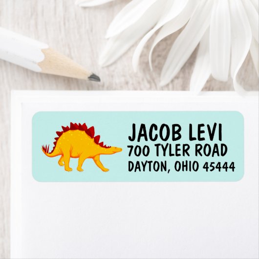 DINOSAUR KINDER JONGENS Retouradreslabel Etiket (Insitu)