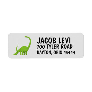 DINOSAUR KINDER JONGENS Retouradreslabel Etiket