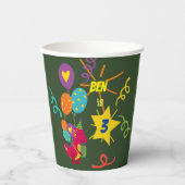 Dinosaur kinder partijtafelgerei papieren bekers (Voorkant)